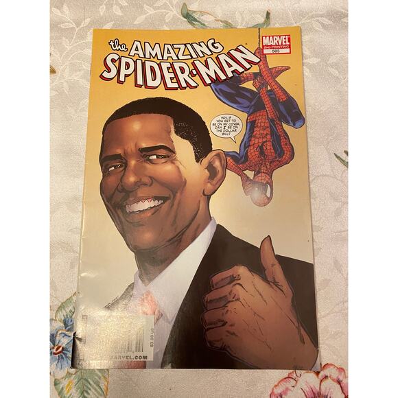 Marvel Comic Book, The Amazing Spider-Man #583 2nd Print Barrack Obama EUC - Picture 1 of 8